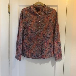 JCrew Liberty Print button down shirt, size 6